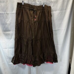 Old Navy Women's Plus 1X Brown/pink Lined Skirt